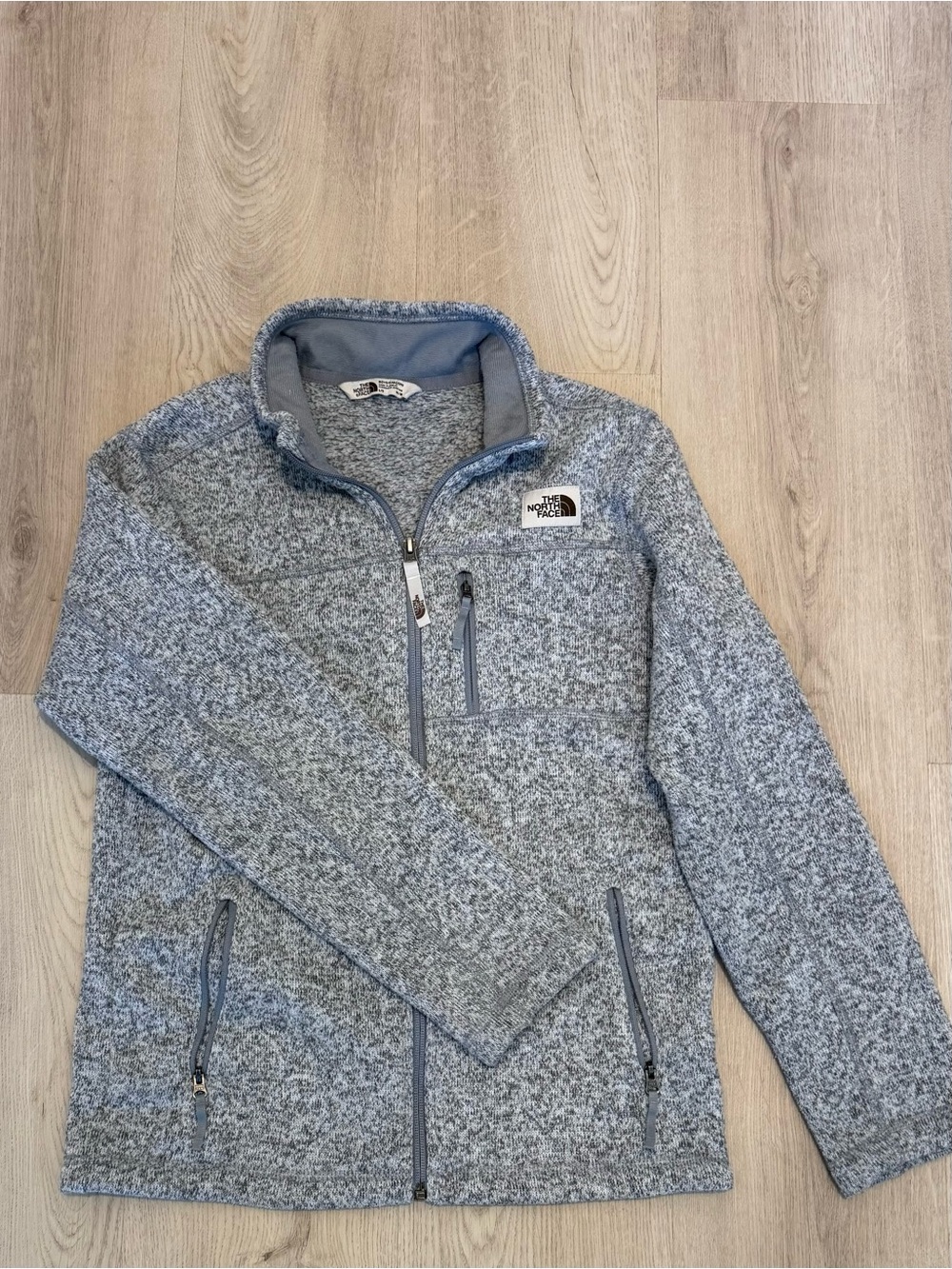 The North Face Gordon Lyons Full Zip Fleece Jacket Boys Size L 14/16 Gray EUC